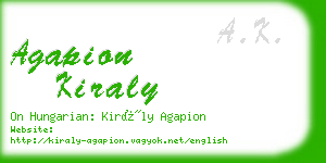 agapion kiraly business card